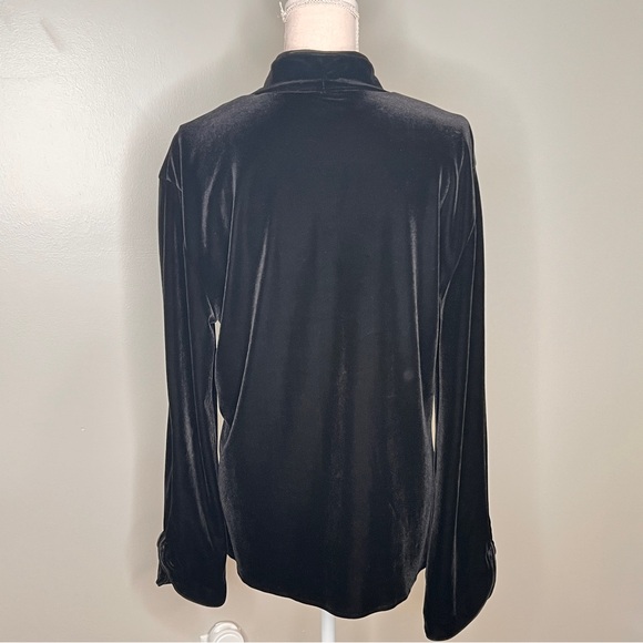 Harve Bernard by Bernard Holtzman Black Velvet 3 Button Blazer Womens Size XL - Picture 7 of 12